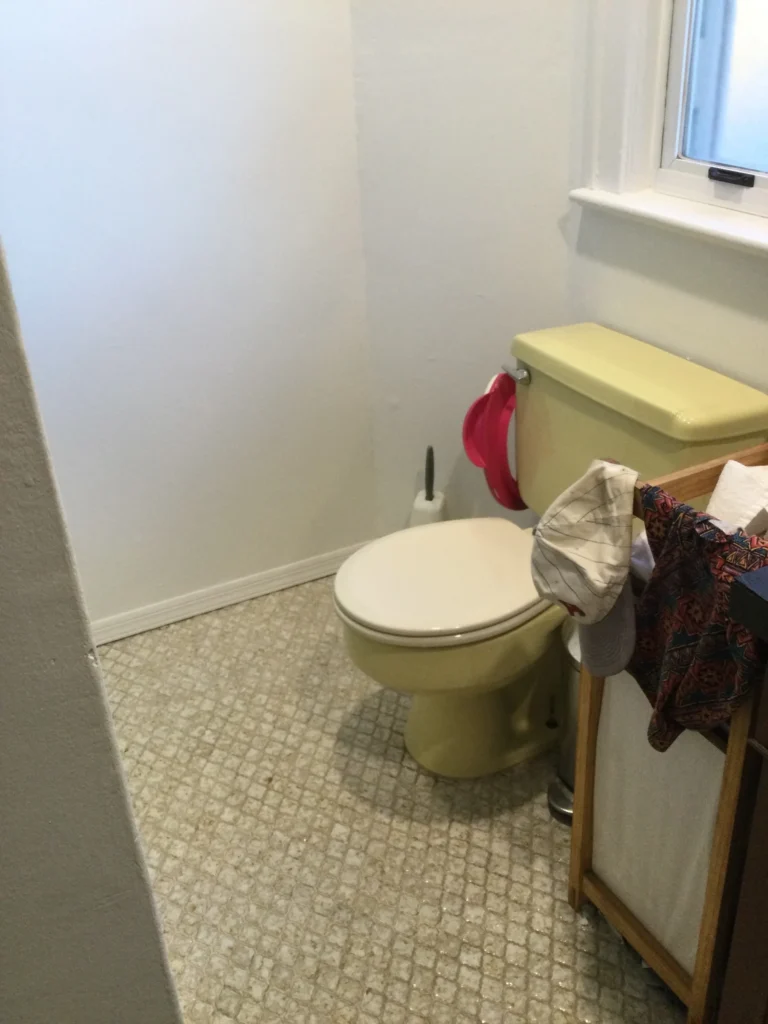 Full Bathroom Renovation with White Subway Tile Tub Surround, Matte-Black Fixtures, and Hexagon Mosaic Flooring in Bloomfield, Essex County, NJ