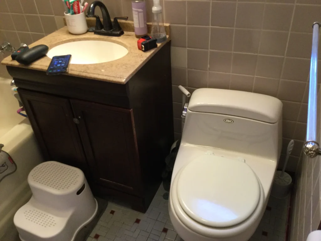 Modern Black & Gold Bathroom Renovation in Union, NJ